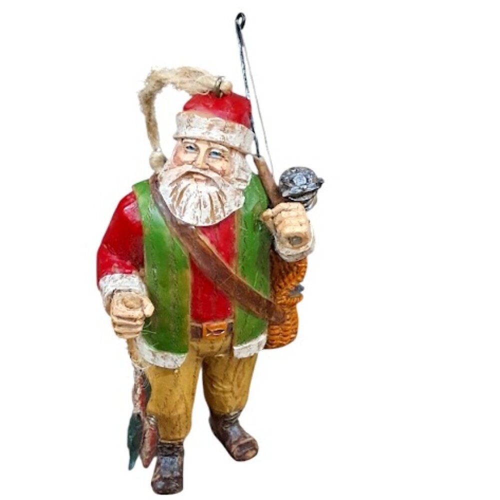 Fisherman Santa w/Catch & Pole
